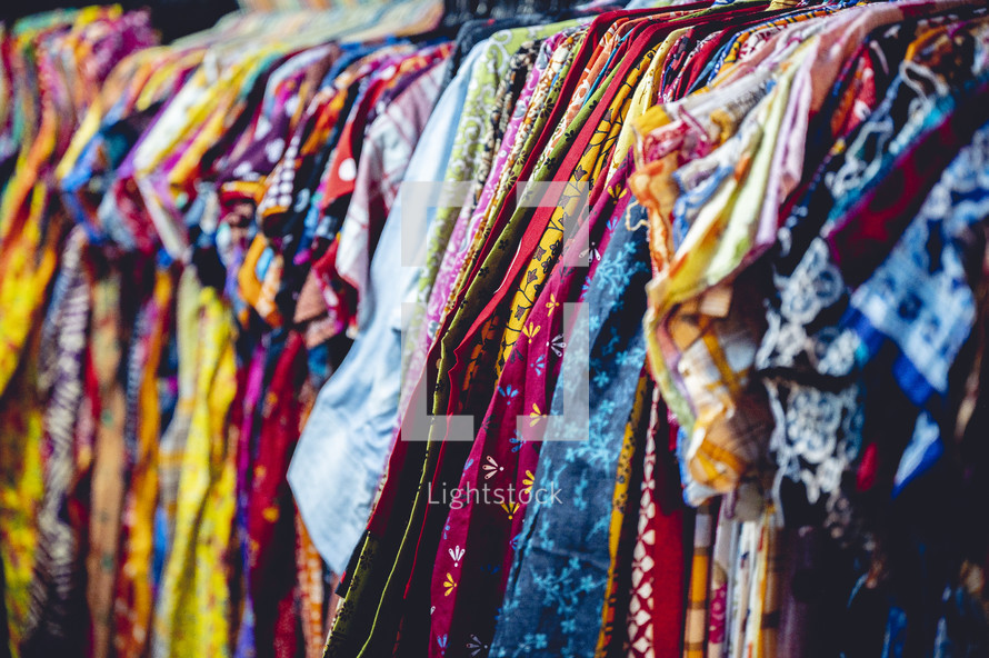 Colorful Indian Hindu dress  in the market of Kolkata India