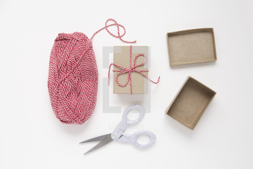 gift box and yarn 