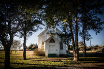 old rural white church 