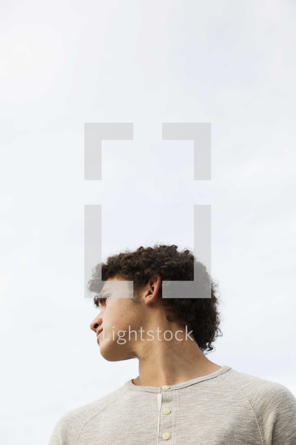 side profile of a teen boy 