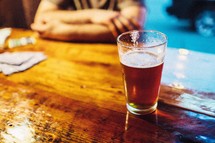 beer glass at a bar 