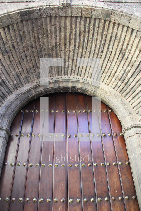 arched wood door 