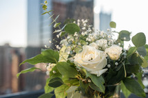 Wedding Bouquet with Cityscape