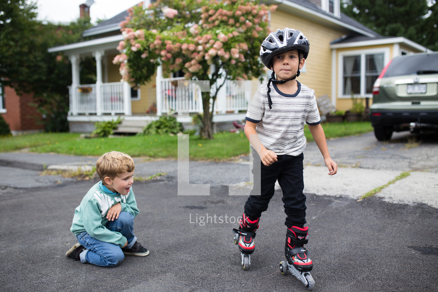 boys rollerblading 