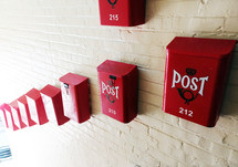 red post mail box 