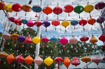 Colored Chinese lanterns