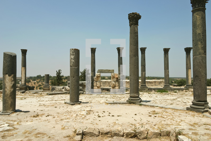 pillars in Umm Qais, Jordan 