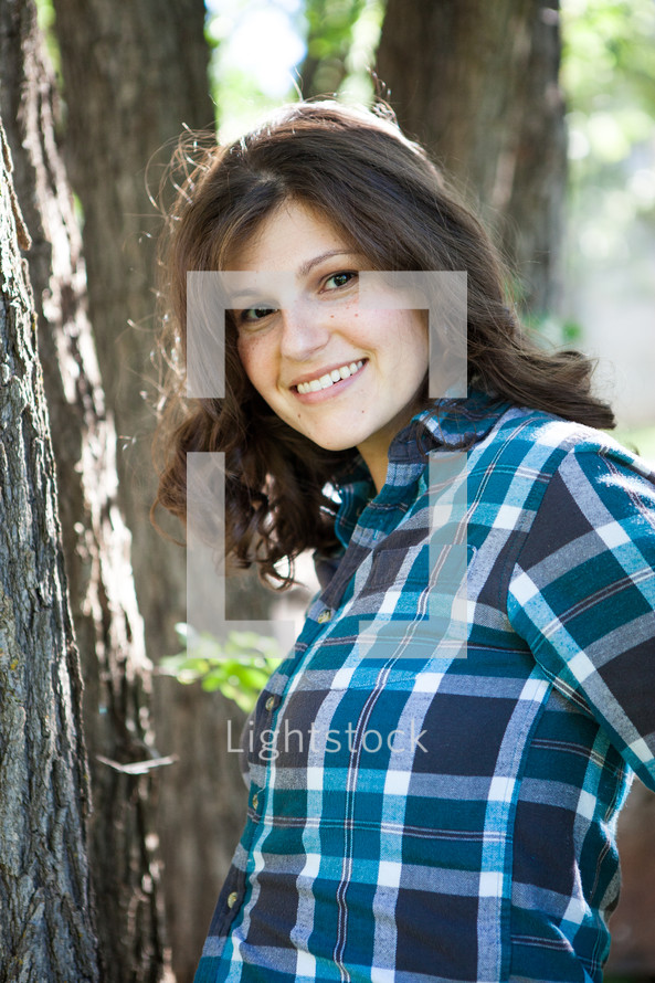 smiling brunette teen girl 