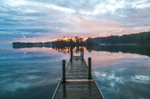 Boat dock on Lake Murray in South Carolina during sunset.