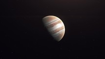 Jupiter And Stars In Deep Space - animation	