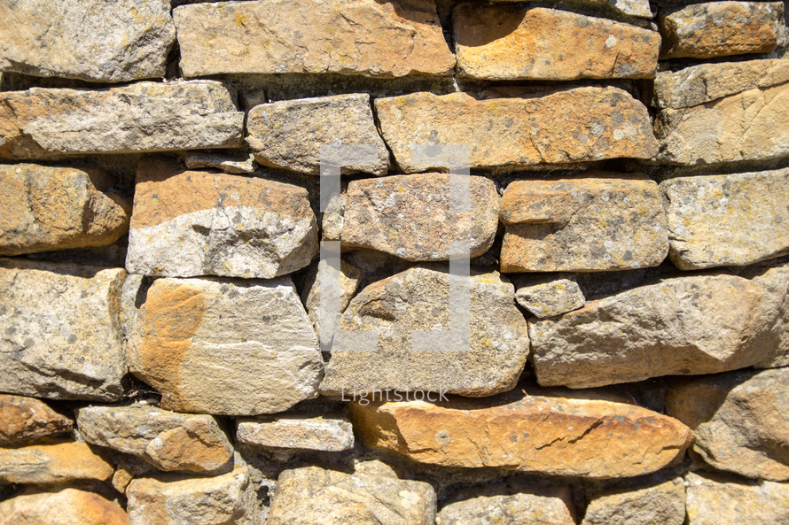 stacked stone wall 