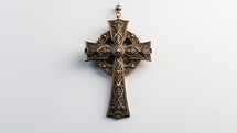 An ancient Pilgrim cross made of wood and metal. 