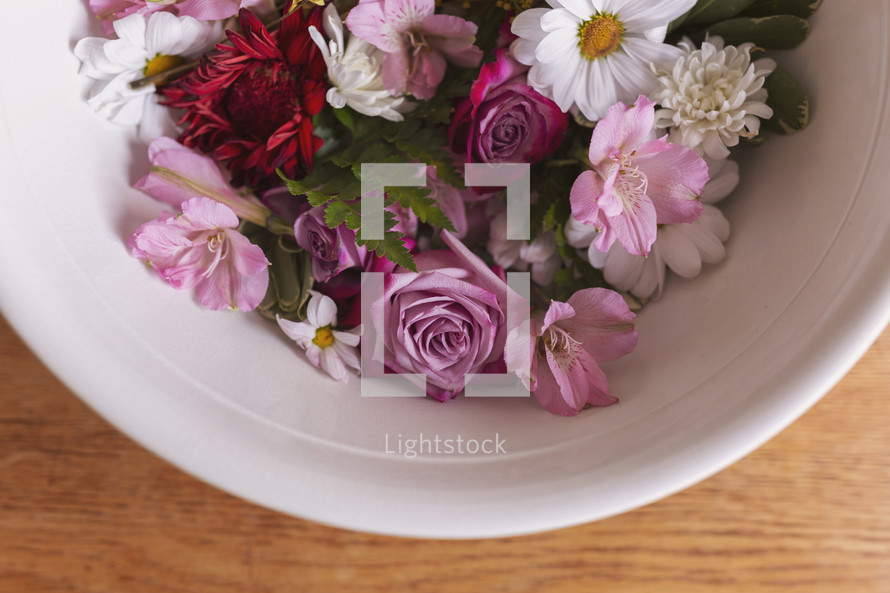flowers on a plate 