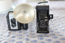 vintage cameras with a flash 