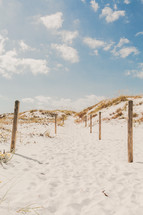path up a sand dune 