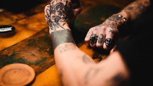 tattooed hands 
