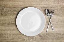empty plate and silverware 