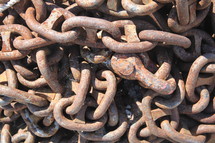old rusty chain links 