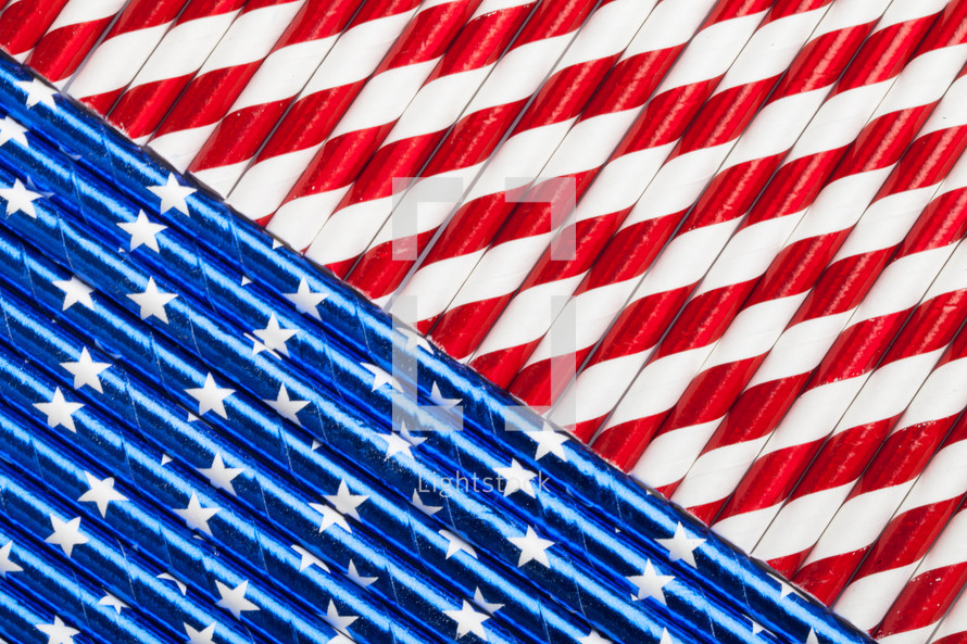 patriotic American flag straws 