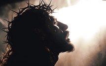 Jesus with a crown of thorns on his head