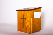 wooden offering box 