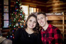 smiling couple at Christmas