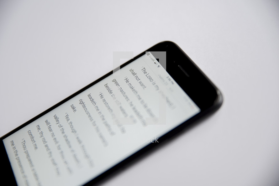 Bible app on a cellphone screen 