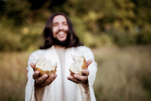 Jesus sharing bread