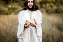 Jesus sharing bread 