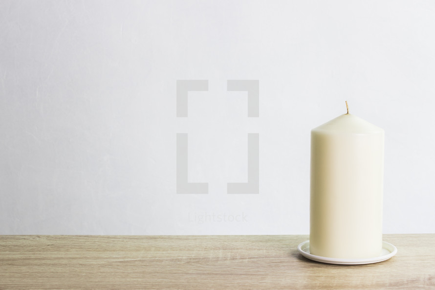 single white candle 