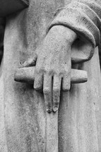 Hand of an outdoor statue.