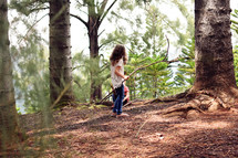 kids exploring a forest 