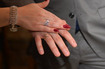 just married hands 