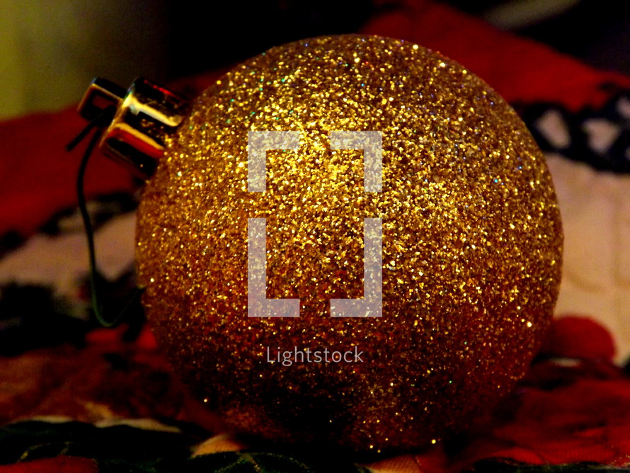 gold glitter Christmas ornament 