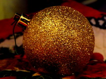 gold glitter Christmas ornament 
