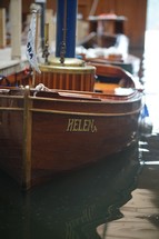 A boat named Helen on the water