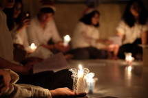 prayer vigil with candles 