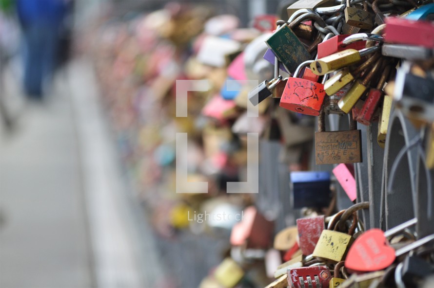 love locks on a bridge 