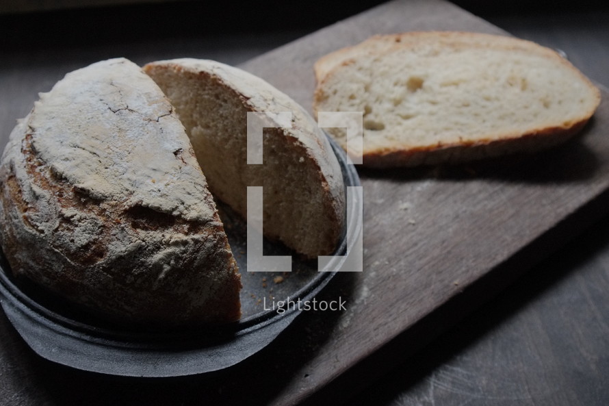 Making bread - slice of loaf