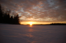 snow and sunrise 
