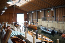 Boats in an inside dock