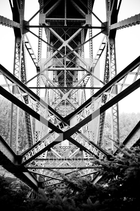 steel beams on a bridge 