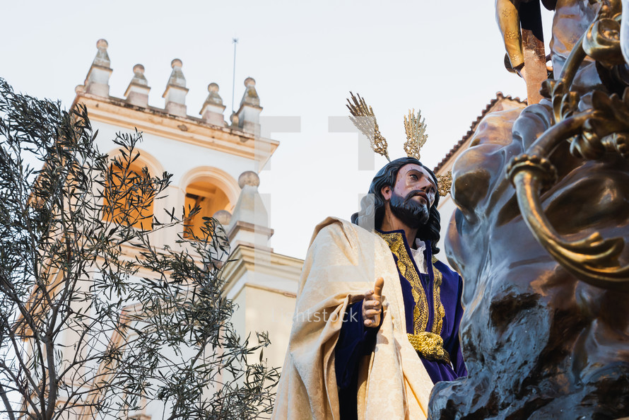Holy Week procession of Badajoz and the Holy Christ of Peace and Our Lady of La Palma.