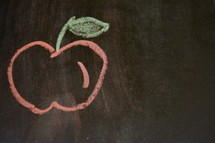 apple drawn in chalk 