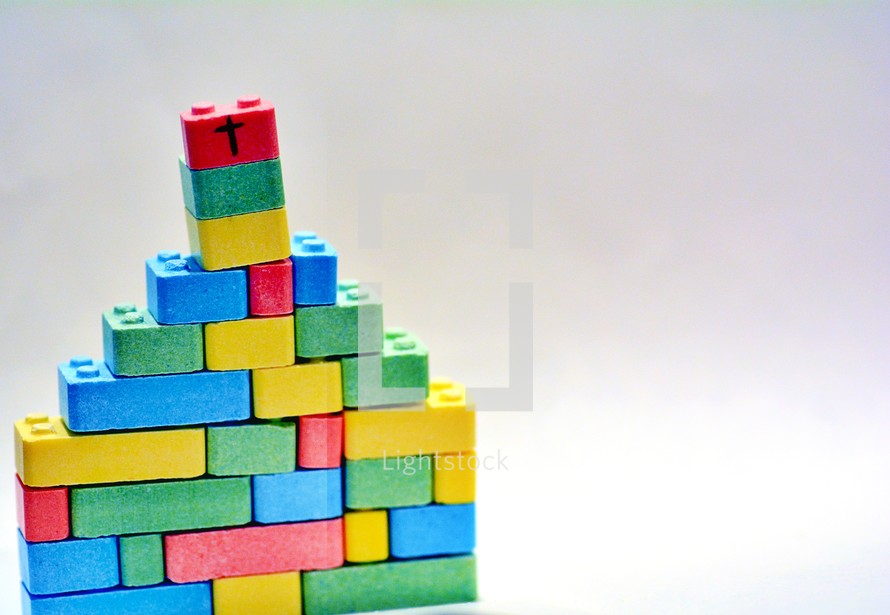 church out of building blocks 