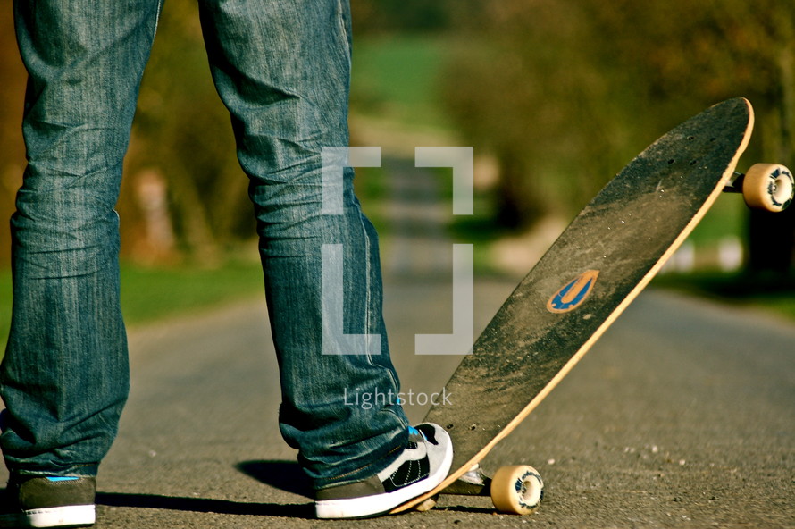 foot on a skateboard