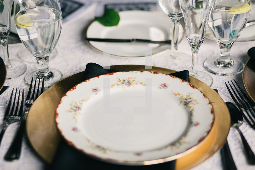 place setting on a table 