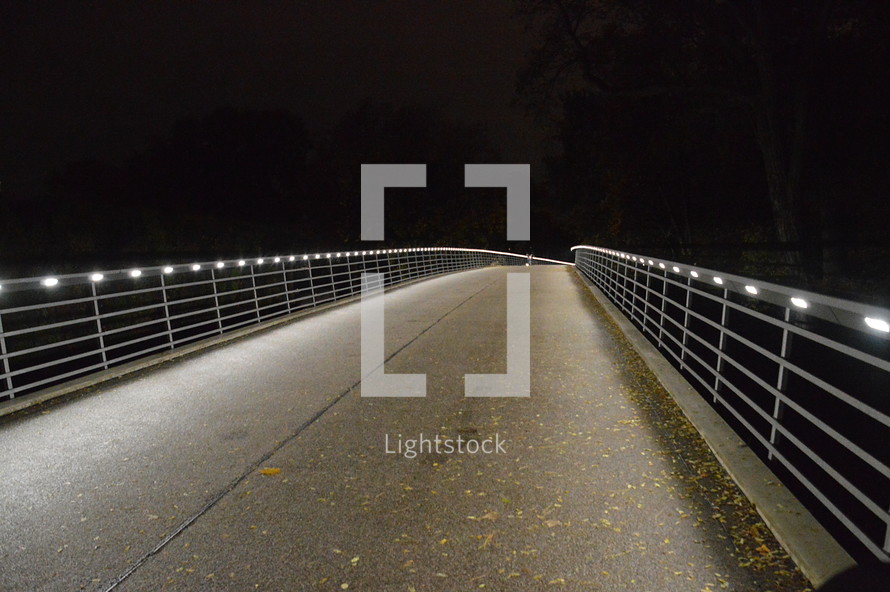 illuminated bridge in the night. 