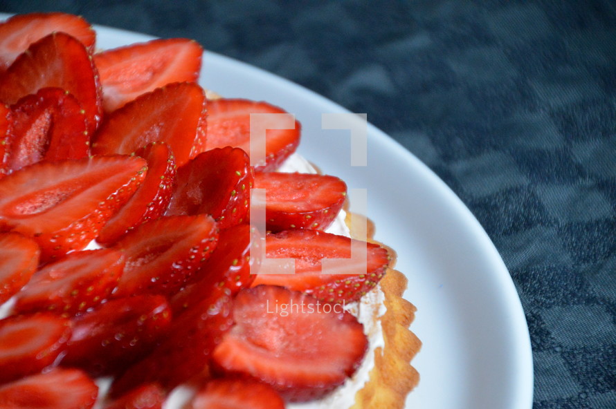 Strawberry tart,.