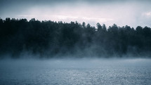 fog and steam over a lake 